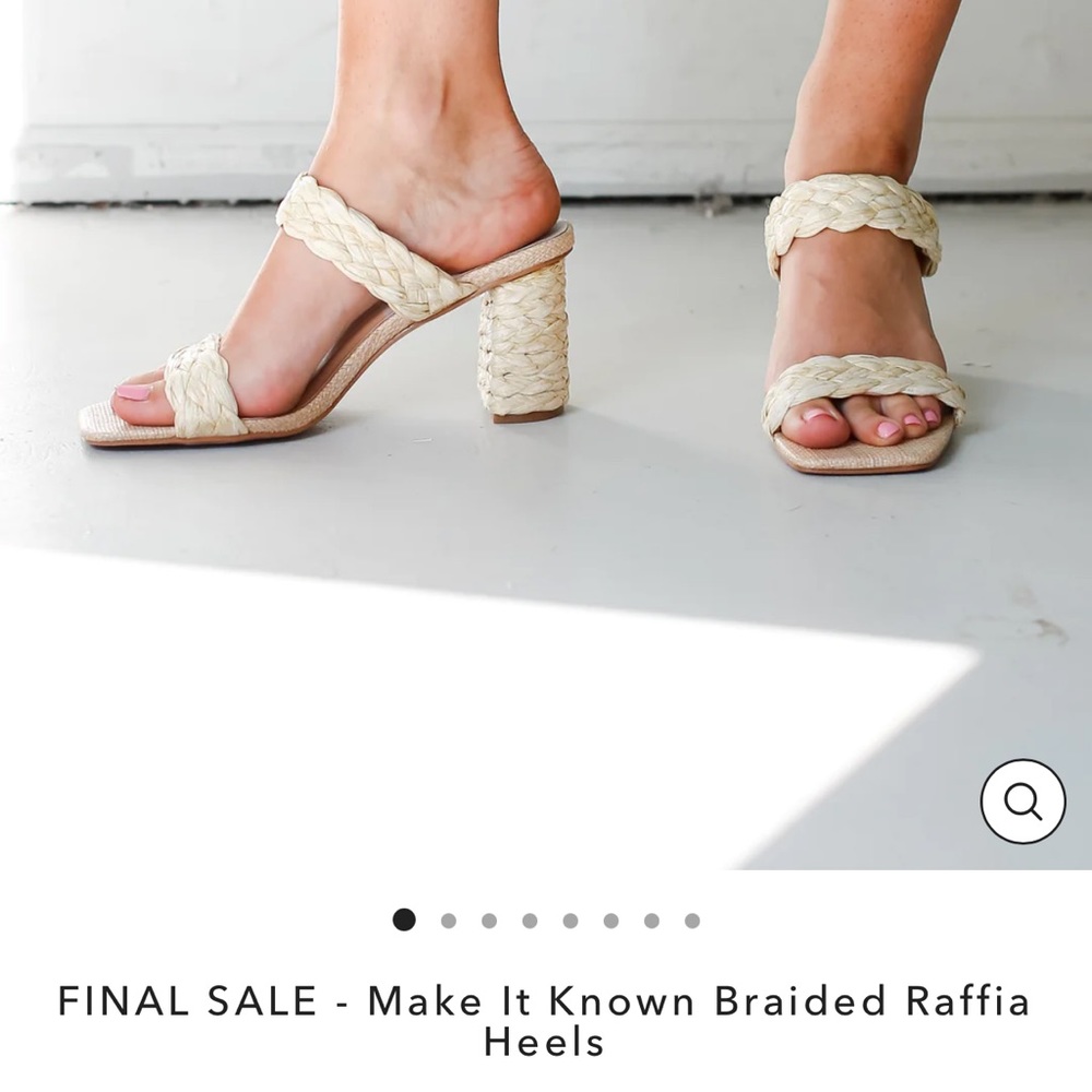 Brand new 7.5 braided rafia heel